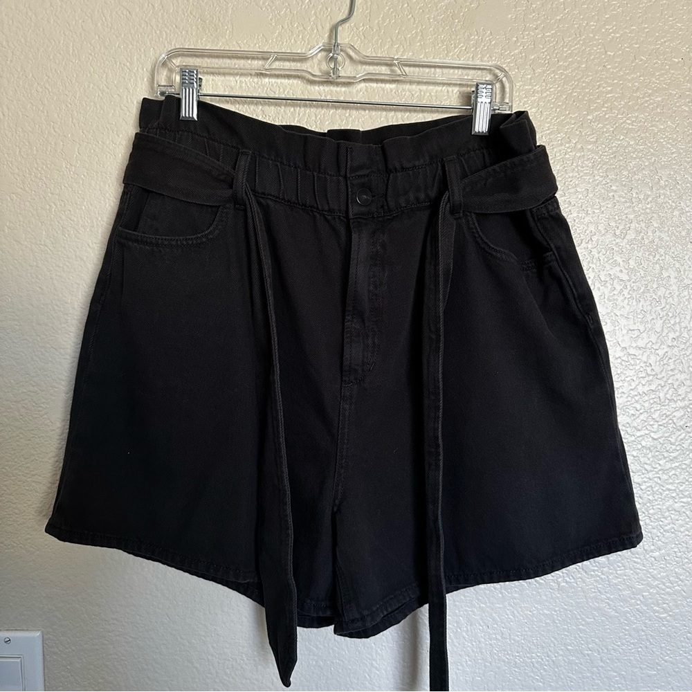 Joe's Brinkley Paper Bag with Belt Black Denim Shorts Size 32 - Picture 4 of 12